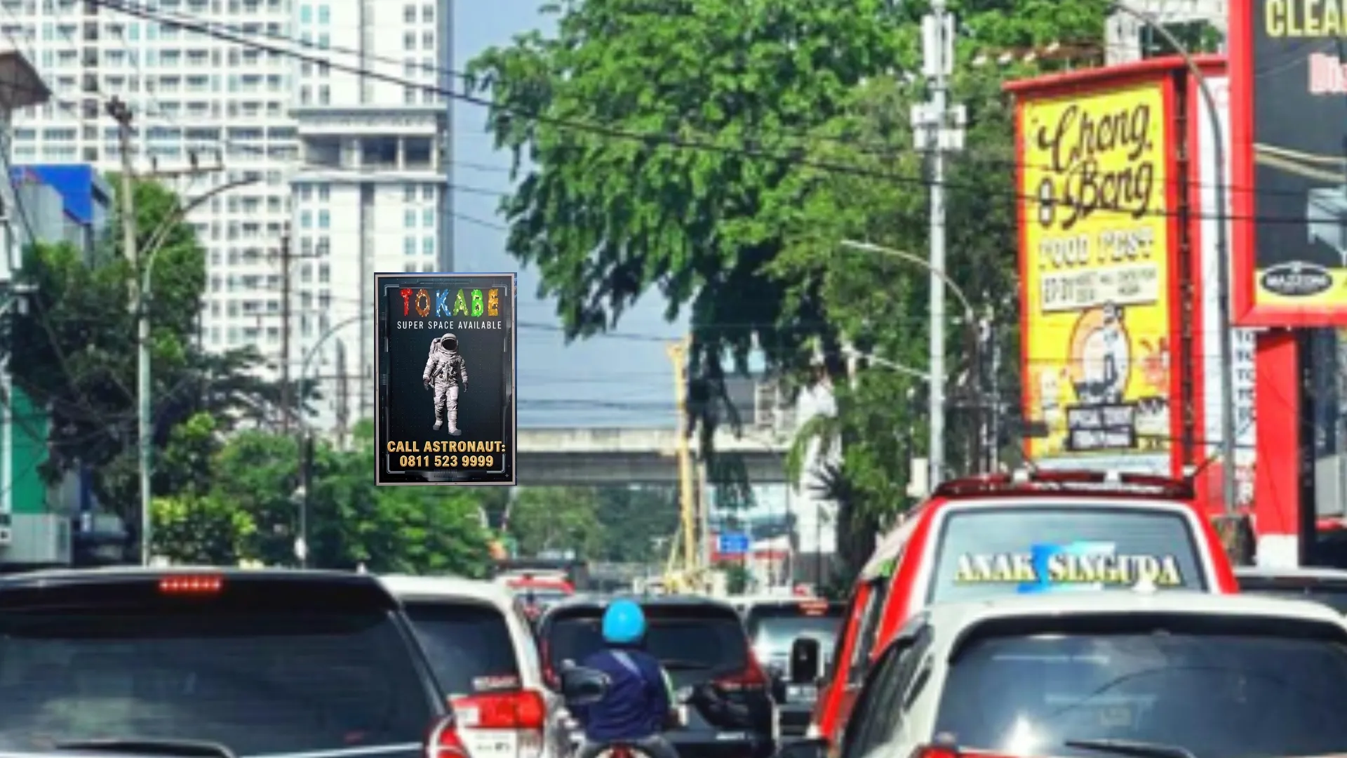 Sewa Reklame Billboard Tokabe.id - Jl. HM. Yamin (Arah Ke Deli Park Podomoro), Medan - Harga sewa billboard Medan
