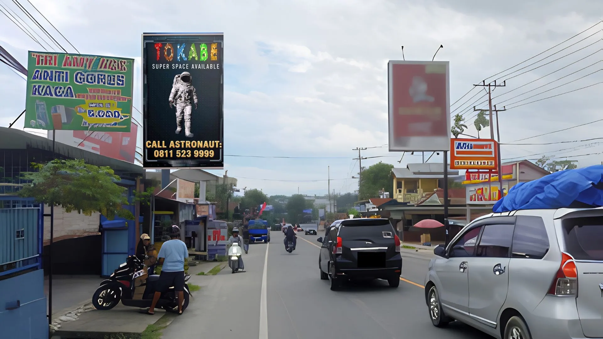 Sewa Reklame Billboard Tokabe.id - Jl. Medan - Pematang Siantar dekat Gerbang Tol Sinaksak, Simalungun - Harga sewa billboard Medan