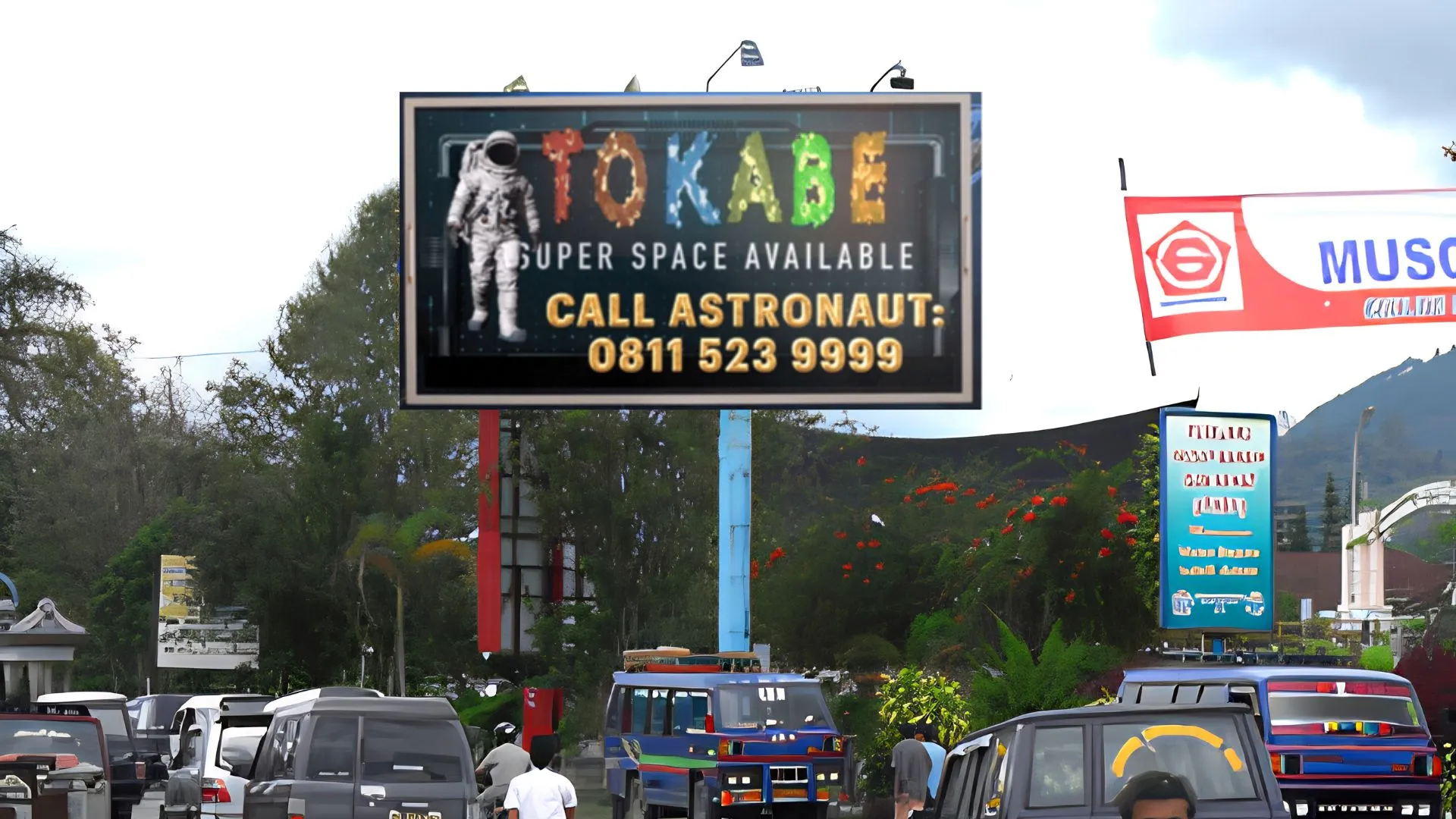 Sewa Reklame Billboard Tokabe.id - Jl. Lintas Tarutung Km. 0 depan Bank Sumut Desa Simamora, Tapanuli Utara - Jasa sewa billboard Medan