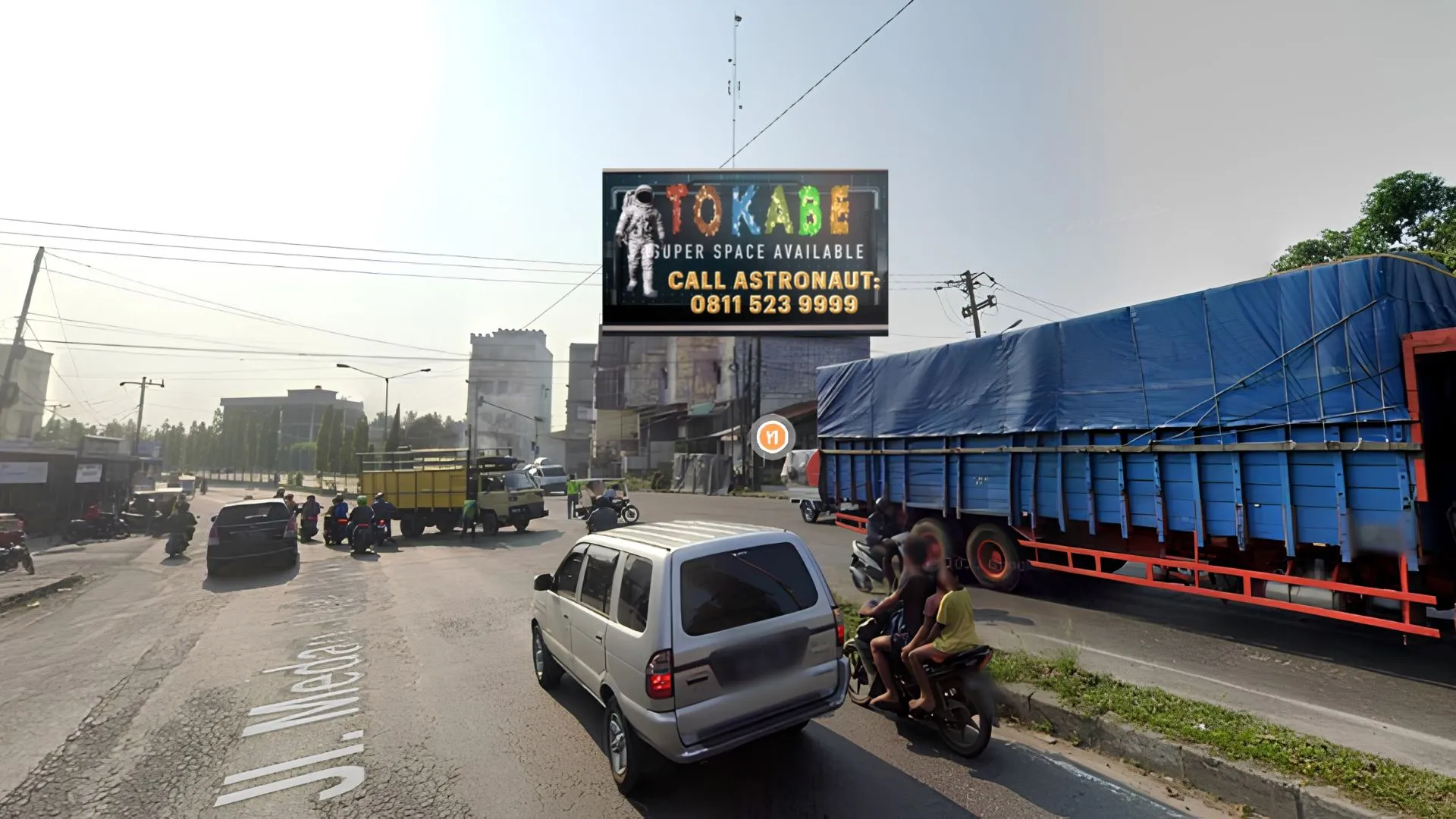 Sewa Reklame Billboard Tokabe.id - Jl. Medan - Tj. Morawa (Simp. Permina) - Titik billboard strategis Medan