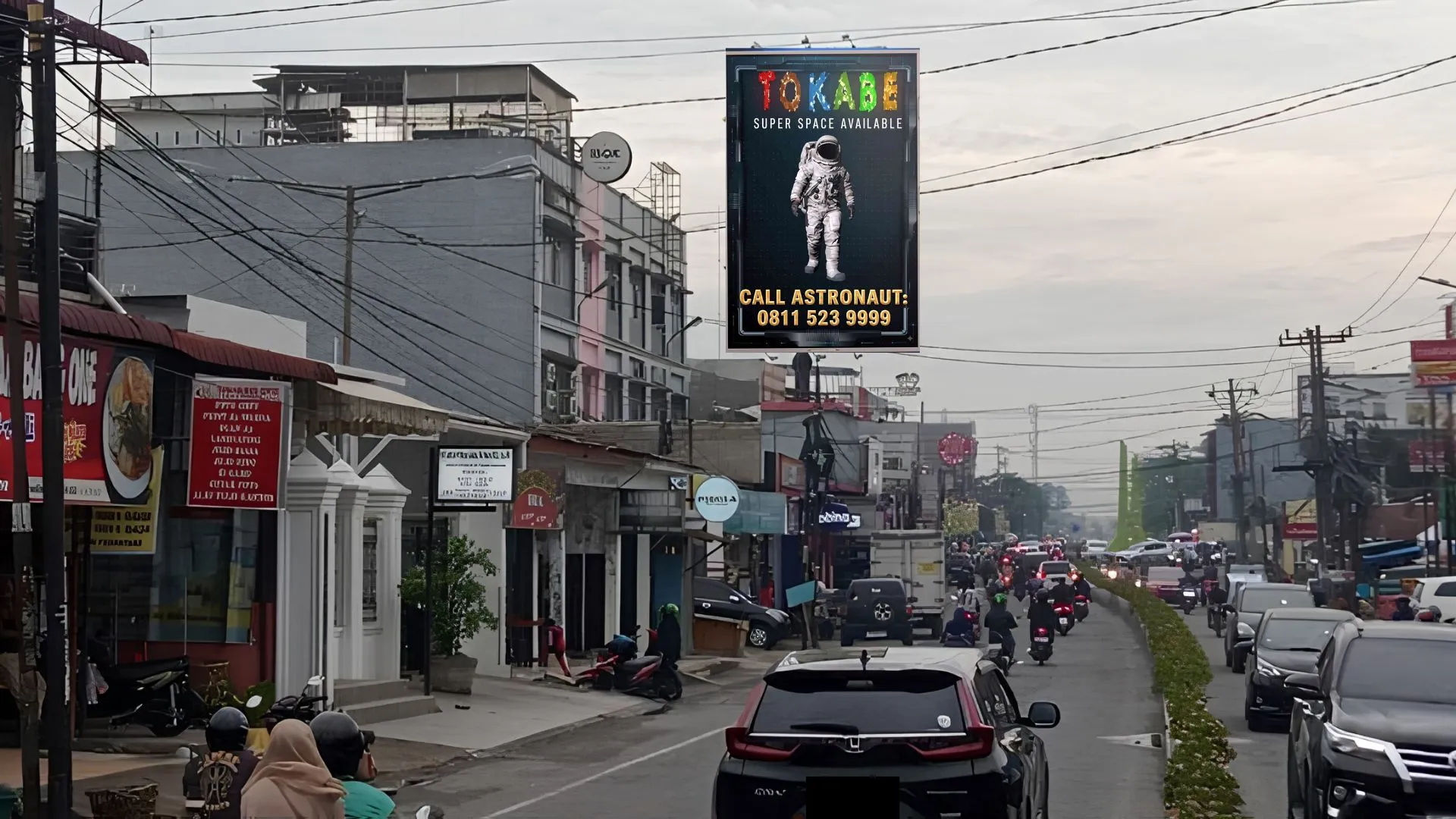 Sewa Reklame Billboard Tokabe.id - Jl. Karya Wisata (Sisi B), Kota Medan - Harga sewa billboard Medan