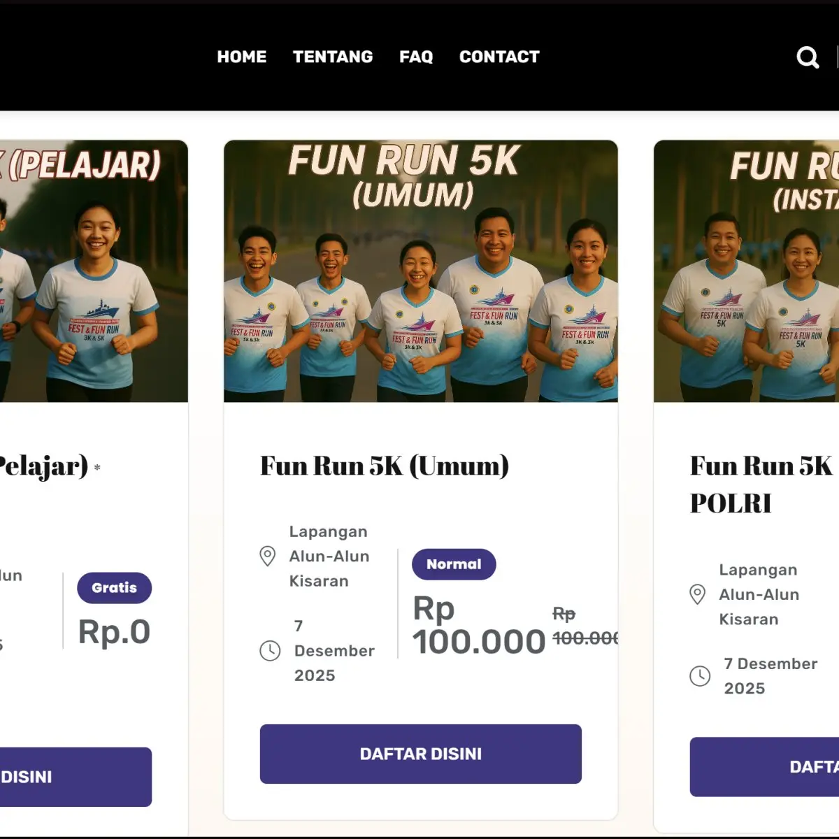 Event Organizer & Brand Activation Tokabe.id - Pendaftaran Fun Run Gallery 3 - Sistem manajemen peserta event