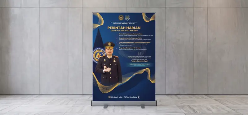 Cetak Roll Up Banner Perintah Harian Direktur Jenderal Imigrasi