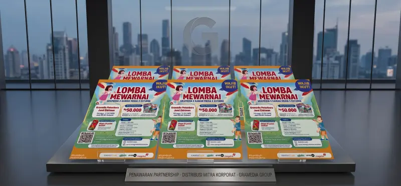 Cetak Brosur Lomba Mewarnai Gramedia