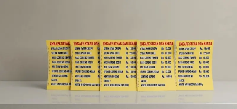 Cetak Buku Menu Enkape Steak
