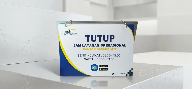 Event Organizer & Brand Activation Tokabe.id - Cetak Papan Informasi Jam Operasional Mandiri Tunas Finance Gallery 2 - Sistem manajemen peserta event